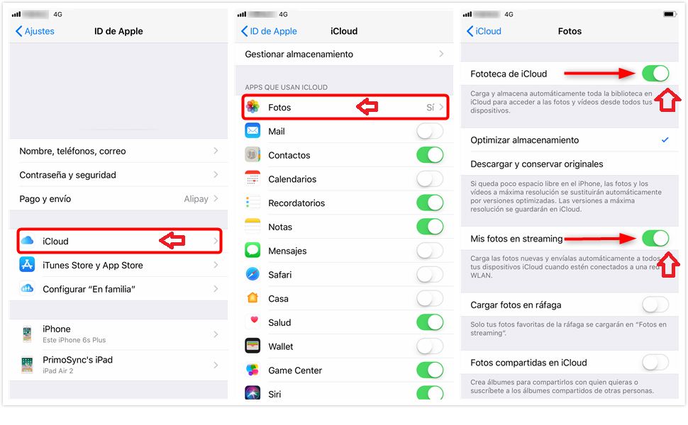 ¿Por qué no se me guardan las Fotos en iCloud?